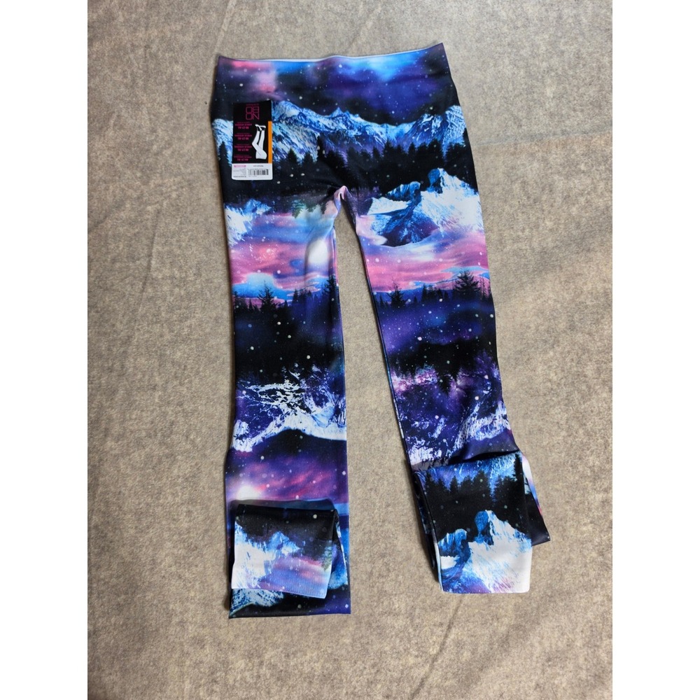 No Boundaries Mountain Landscape Galaxy Seamless Leggings Juniors M 7-9 Ankle
